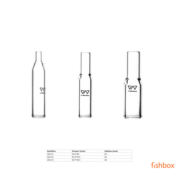 Konverzijska spojna cevka, konektor, steklen - fishbox